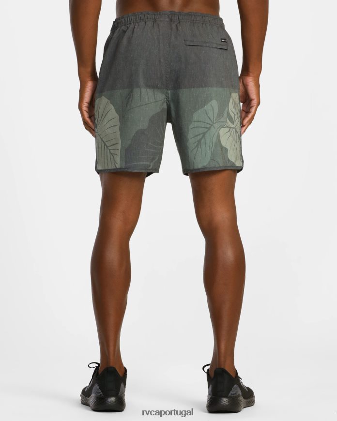 roupas RVCA homens shorts atléticos elásticos híbridos hawaii yogger 17 Oliva N00F2H642