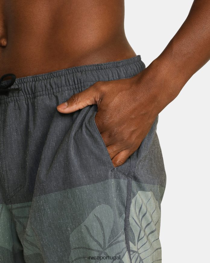 roupas RVCA homens shorts atléticos elásticos híbridos hawaii yogger 17 Oliva N00F2H642