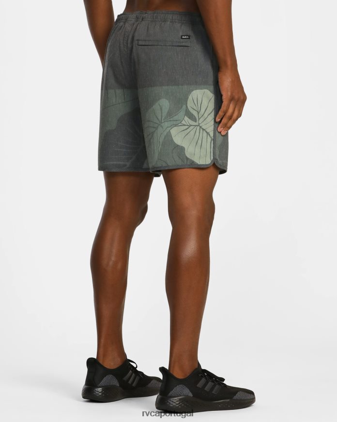 roupas RVCA homens shorts atléticos elásticos híbridos hawaii yogger 17 Oliva N00F2H642