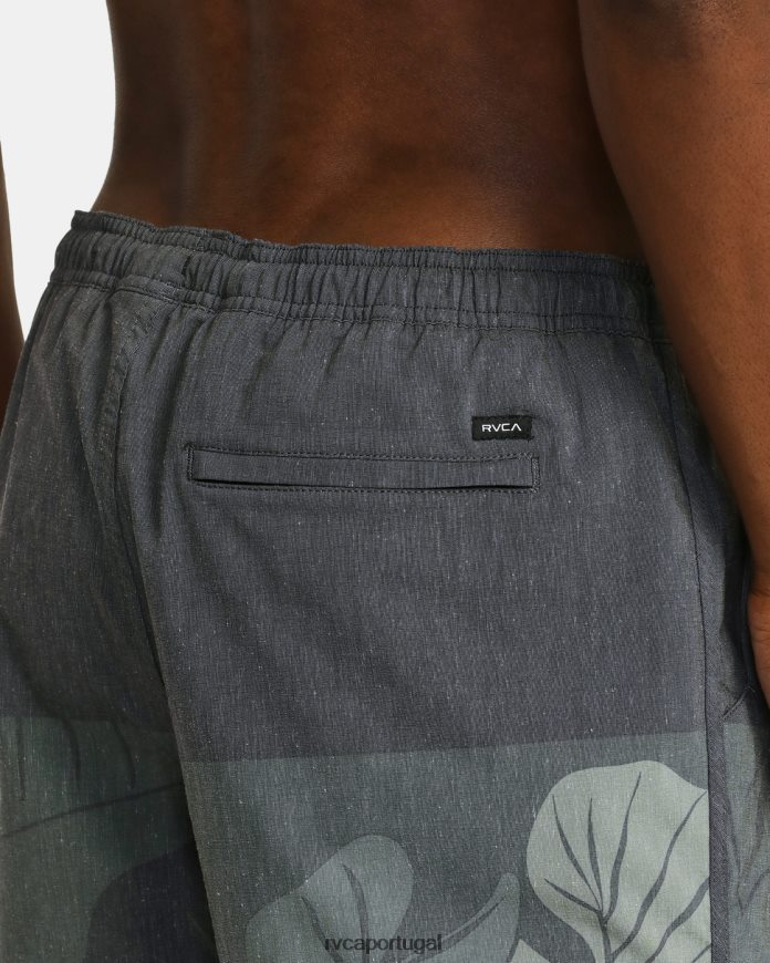 roupas RVCA homens shorts atléticos elásticos híbridos hawaii yogger 17 Oliva N00F2H642