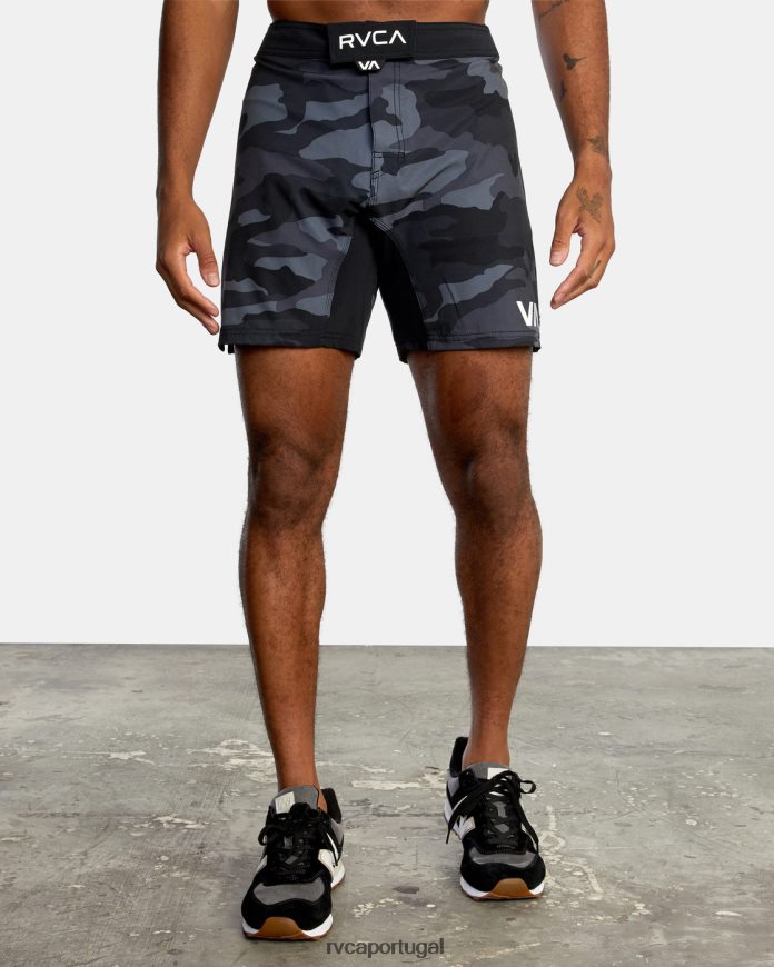 roupas RVCA homens shorts de cintura elástica fight scrapper 15 camuflagem cinza N00F2H953