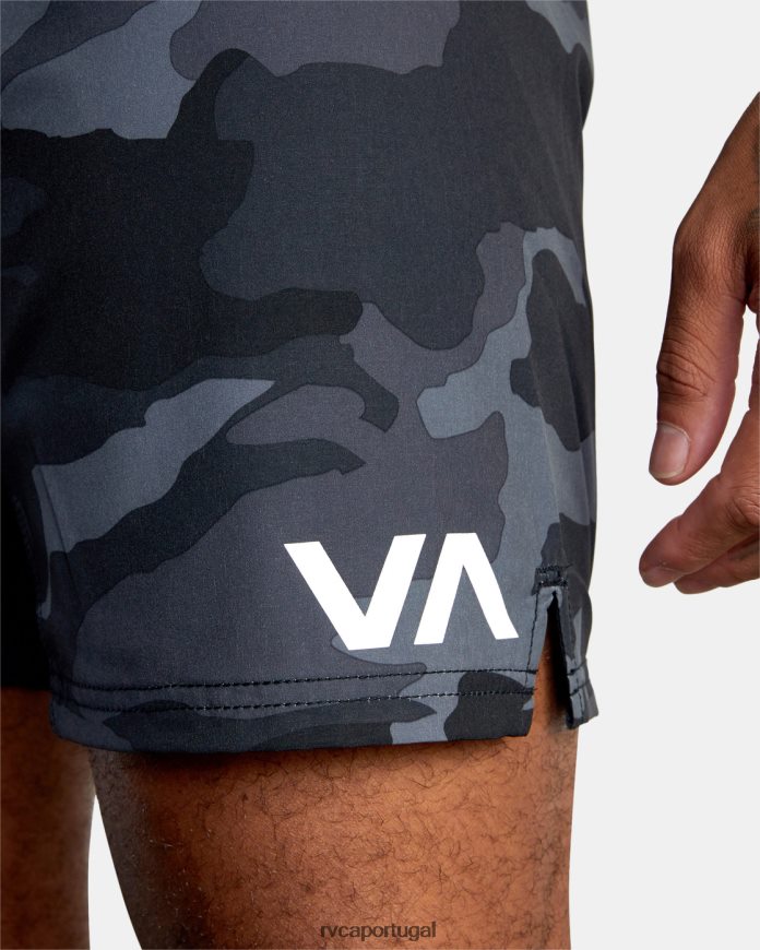 roupas RVCA homens shorts de cintura elástica fight scrapper 15 camuflagem cinza N00F2H953