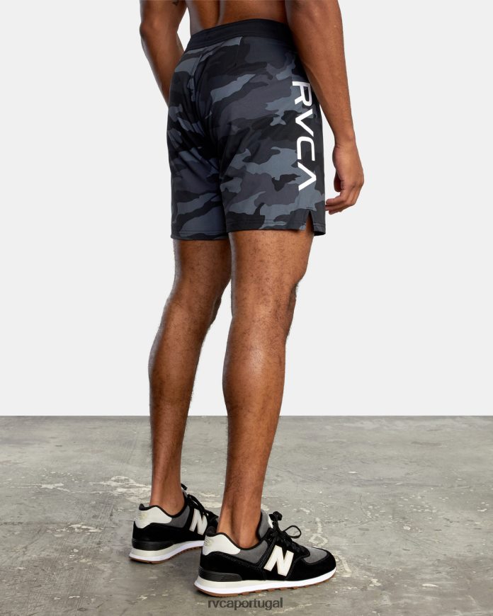 roupas RVCA homens shorts de cintura elástica fight scrapper 15 camuflagem cinza N00F2H953