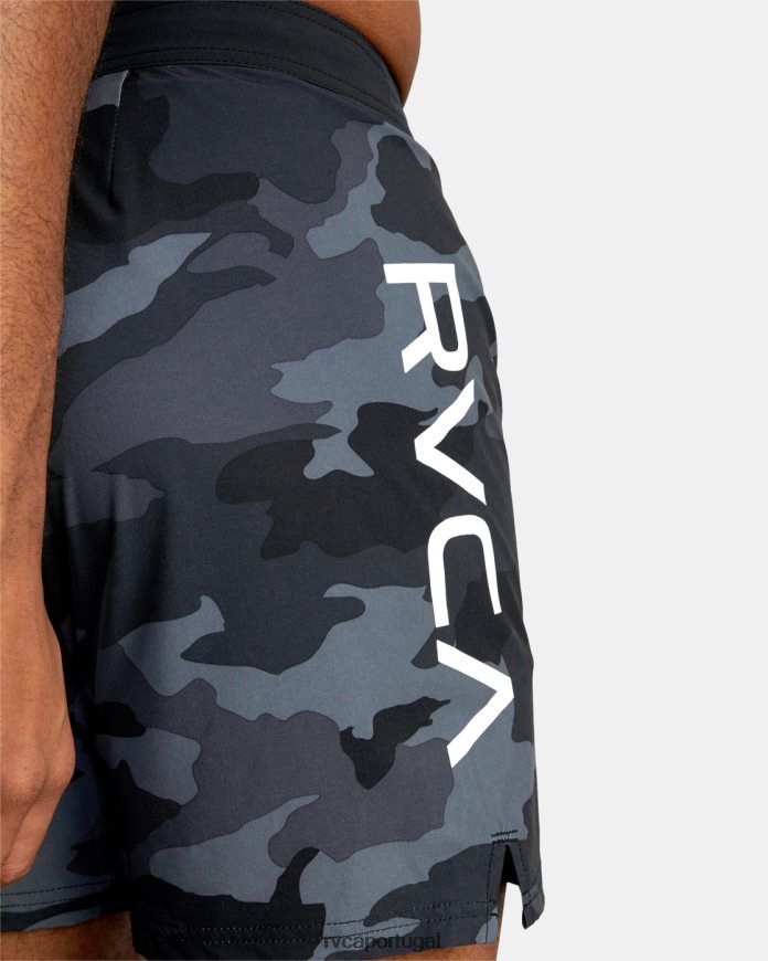 roupas RVCA homens shorts de cintura elástica fight scrapper 15 camuflagem cinza N00F2H953