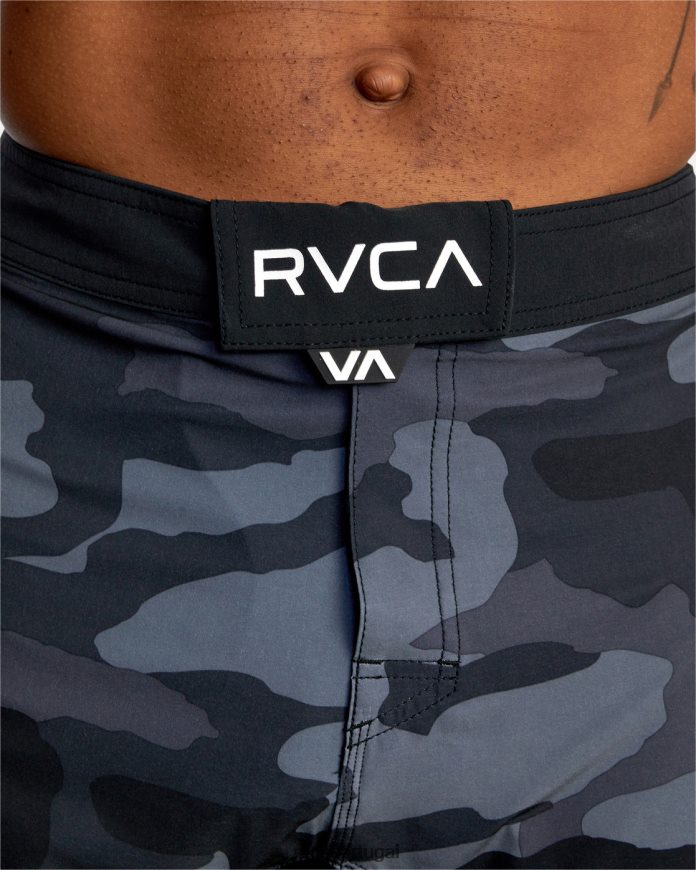 roupas RVCA homens shorts de cintura elástica fight scrapper 15 camuflagem cinza N00F2H953