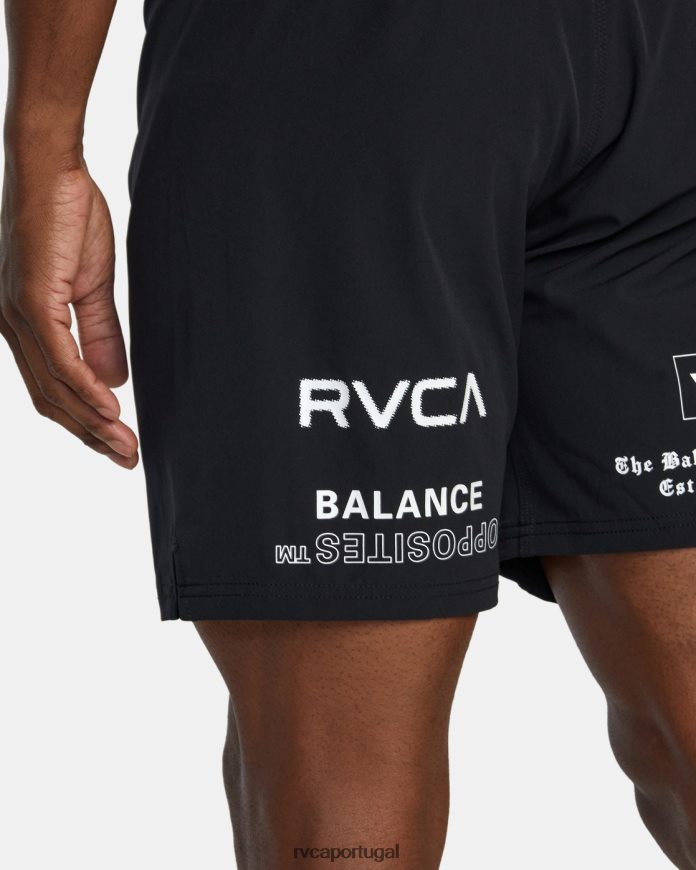 roupas RVCA homens shorts de cintura elástica fight scrapper 15 preto toda marca 2 N00F2H562