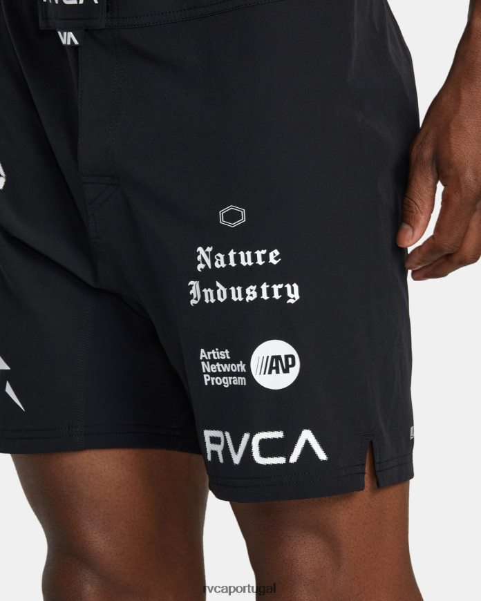 roupas RVCA homens shorts de cintura elástica fight scrapper 15 preto toda marca 2 N00F2H562