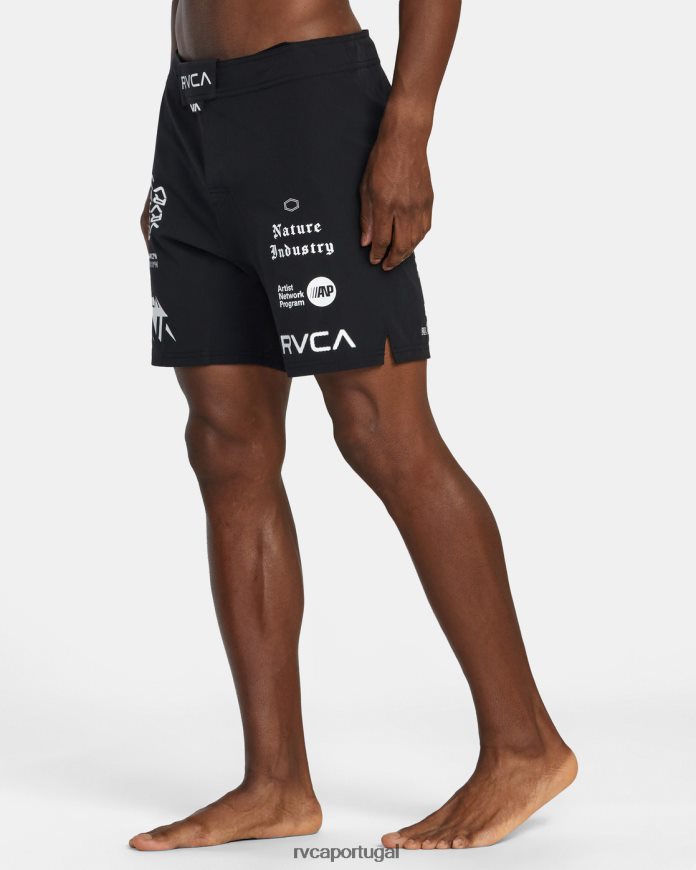 roupas RVCA homens shorts de cintura elástica fight scrapper 15 preto toda marca 2 N00F2H562
