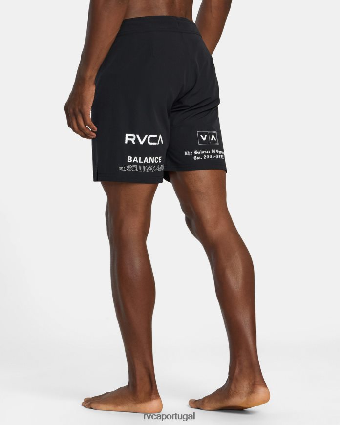 roupas RVCA homens shorts de cintura elástica fight scrapper 15 preto toda marca 2 N00F2H562