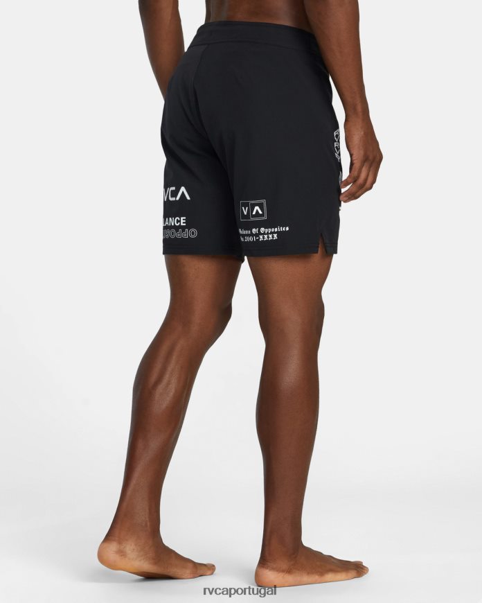 roupas RVCA homens shorts de cintura elástica fight scrapper 15 preto toda marca 2 N00F2H562