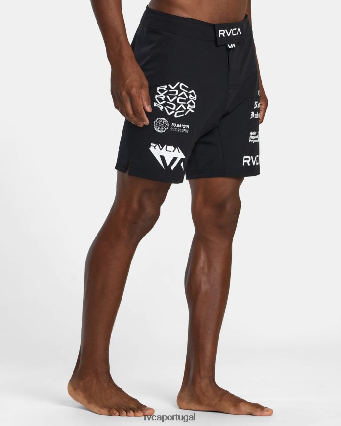 roupas RVCA homens shorts de cintura elástica fight scrapper 15 preto toda marca 2 N00F2H562
