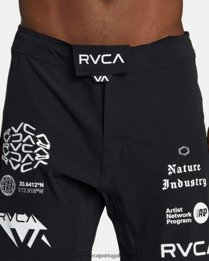 roupas RVCA homens shorts de cintura elástica fight scrapper 15 preto toda marca 2 N00F2H562