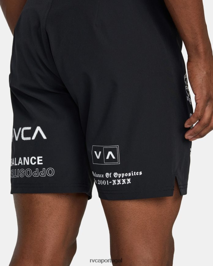 roupas RVCA homens shorts de cintura elástica fight scrapper 15 preto toda marca 2 N00F2H562