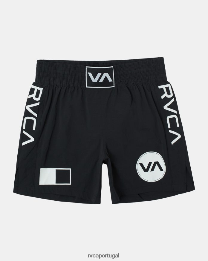 roupas RVCA homens shorts de treino espartano com cintura elástica 17 preto N00F2H796