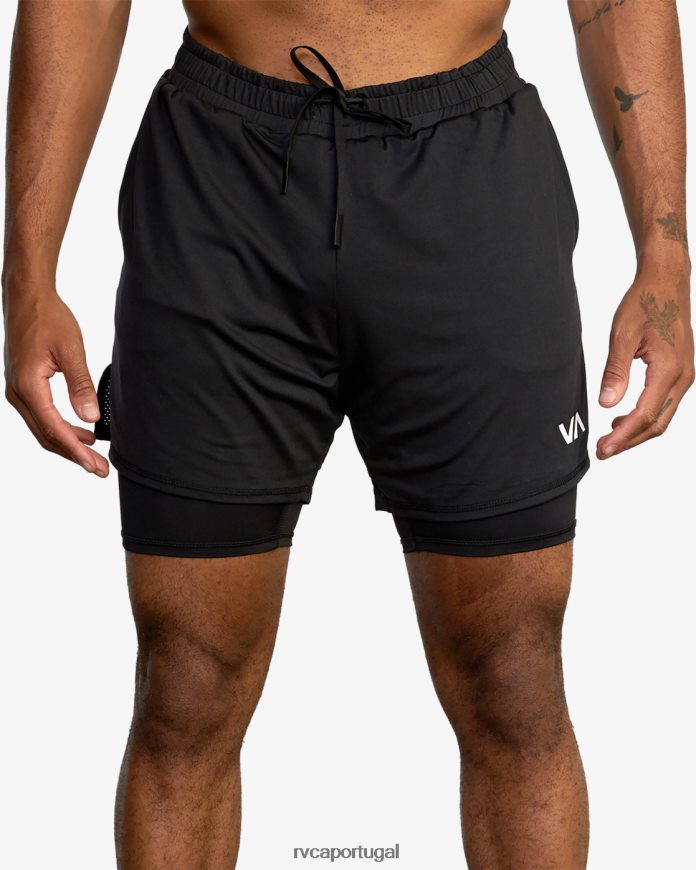 roupas RVCA homens shorts de treino sport vent 16 preto N00F2H560