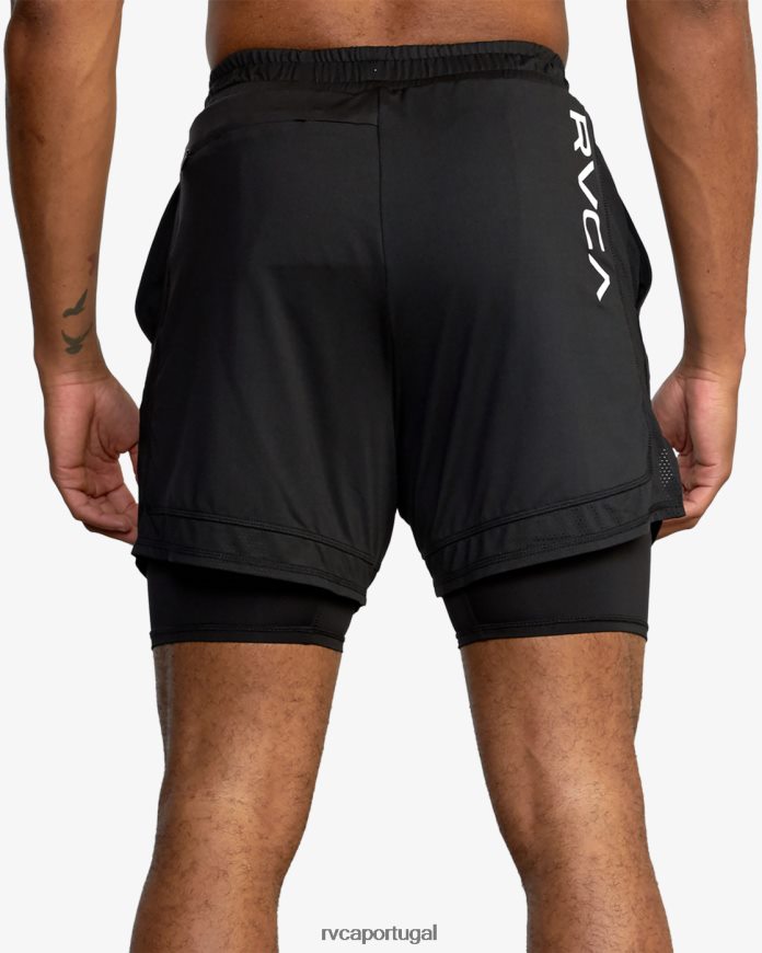 roupas RVCA homens shorts de treino sport vent 16 preto N00F2H560