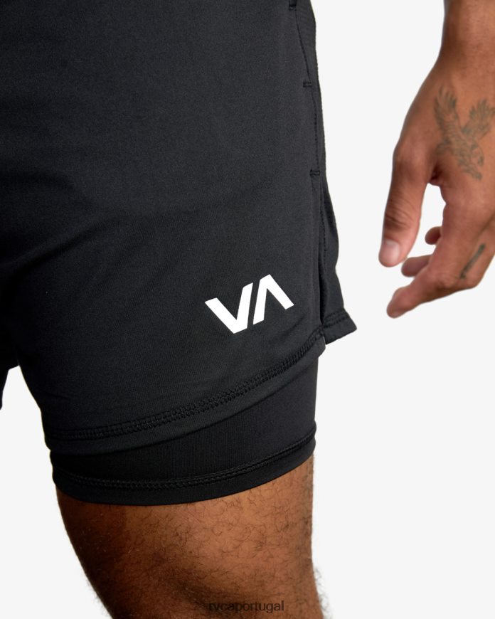 roupas RVCA homens shorts de treino sport vent 16 preto N00F2H560