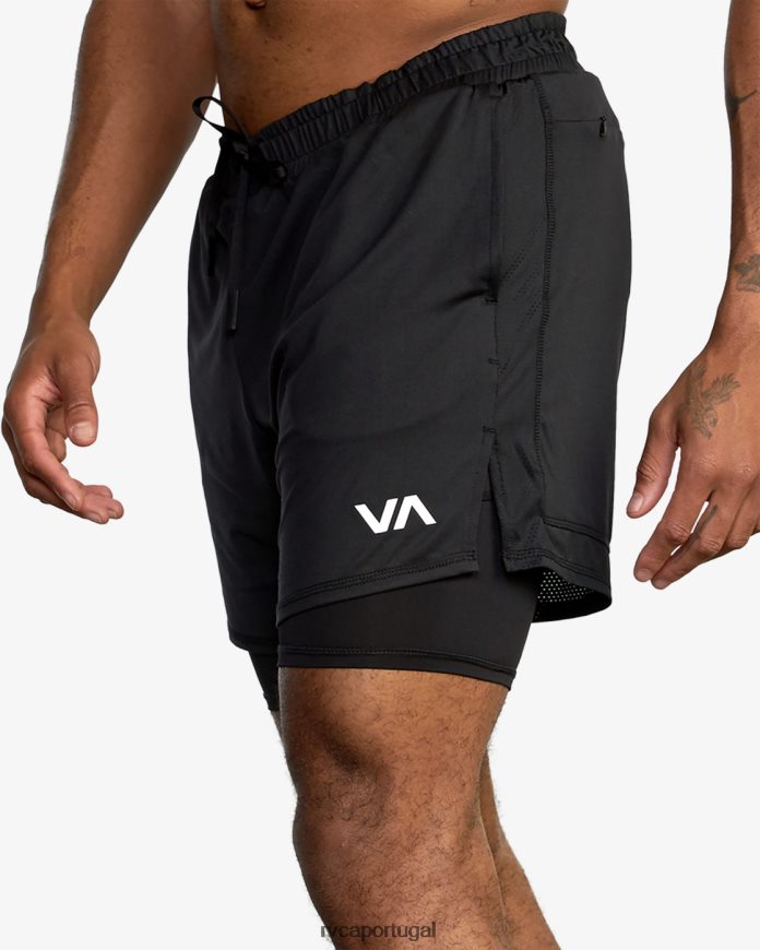 roupas RVCA homens shorts de treino sport vent 16 preto N00F2H560