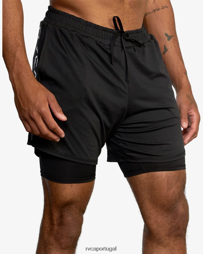 roupas RVCA homens shorts de treino sport vent 16 preto N00F2H560
