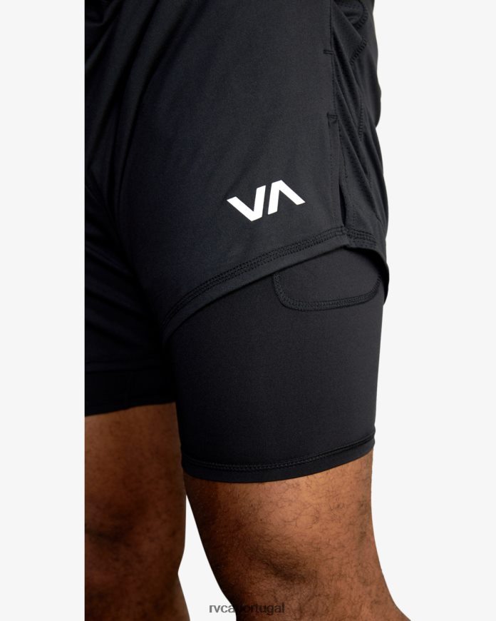 roupas RVCA homens shorts de treino sport vent 16 preto N00F2H560