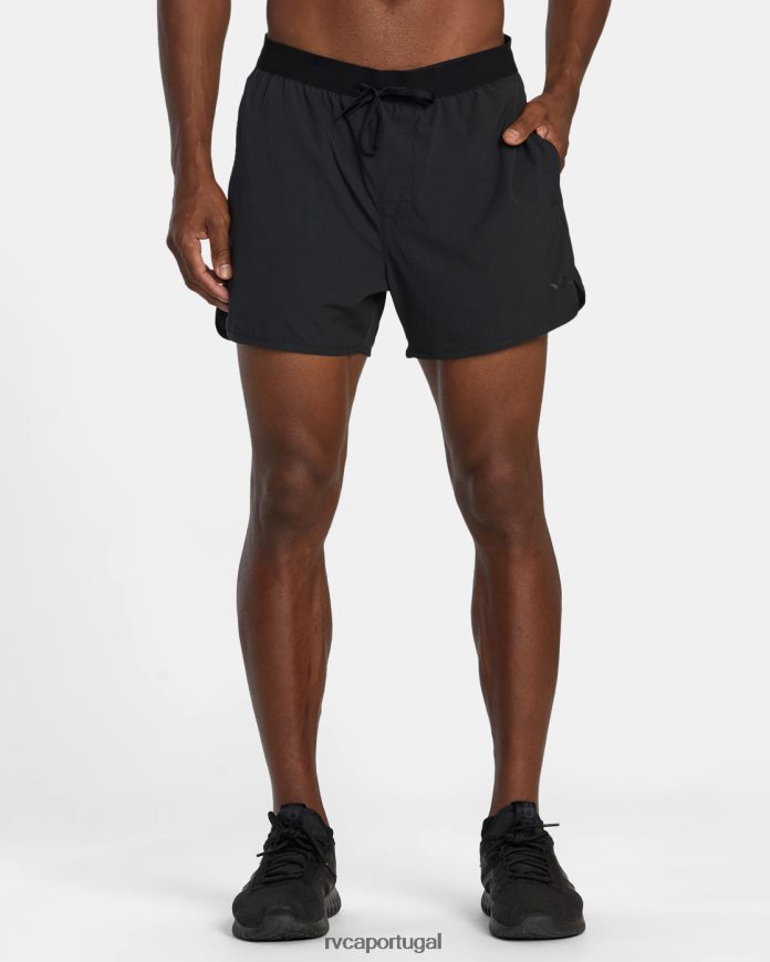 roupas RVCA homens shorts runner 14 com cintura elástica preto N00F2H775