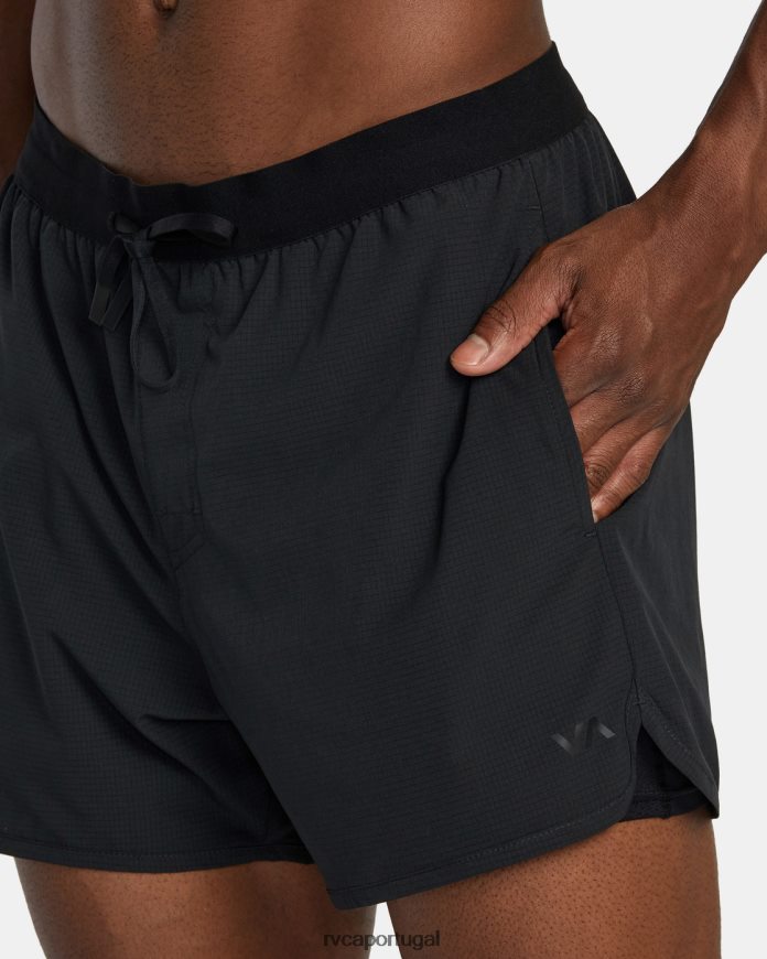 roupas RVCA homens shorts runner 14 com cintura elástica preto N00F2H775