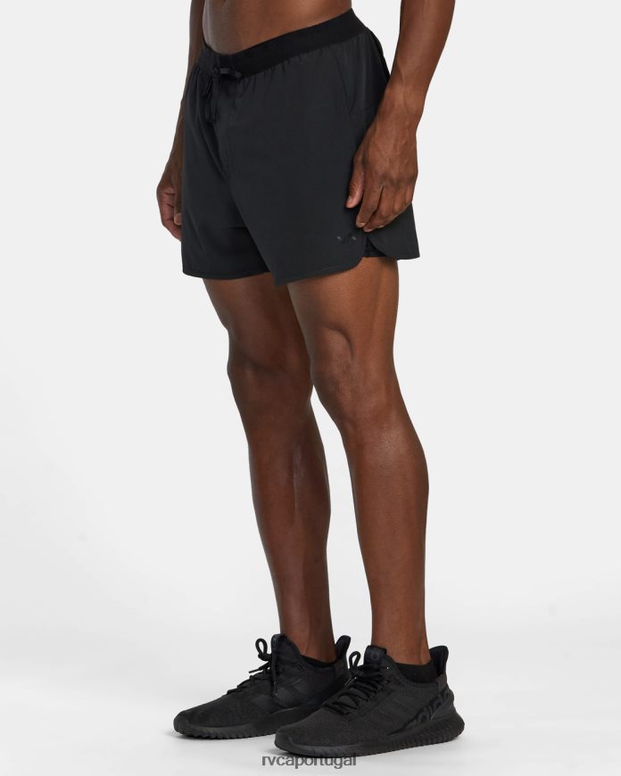 roupas RVCA homens shorts runner 14 com cintura elástica preto N00F2H775