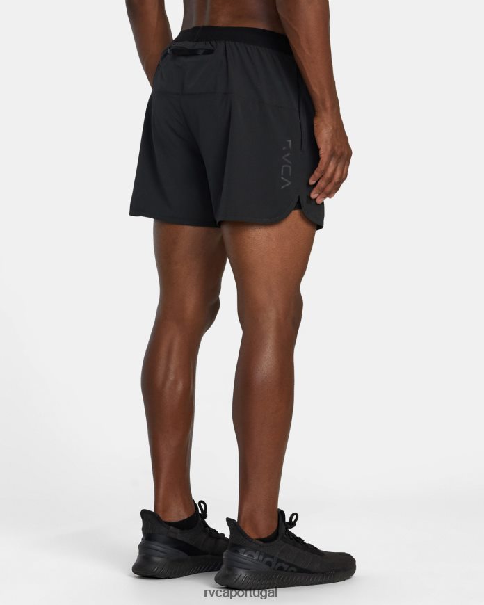 roupas RVCA homens shorts runner 14 com cintura elástica preto N00F2H775