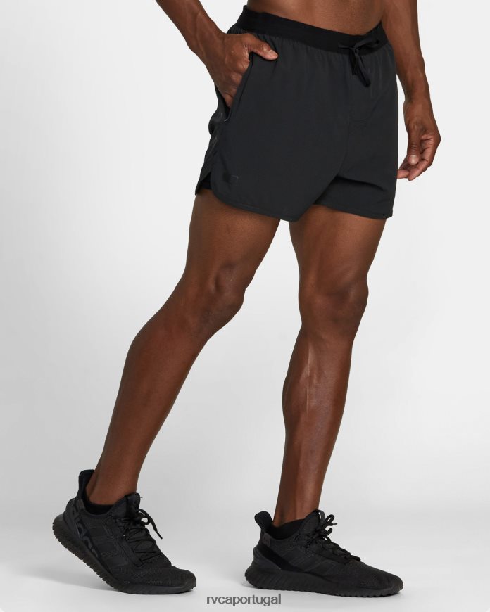 roupas RVCA homens shorts runner 14 com cintura elástica preto N00F2H775