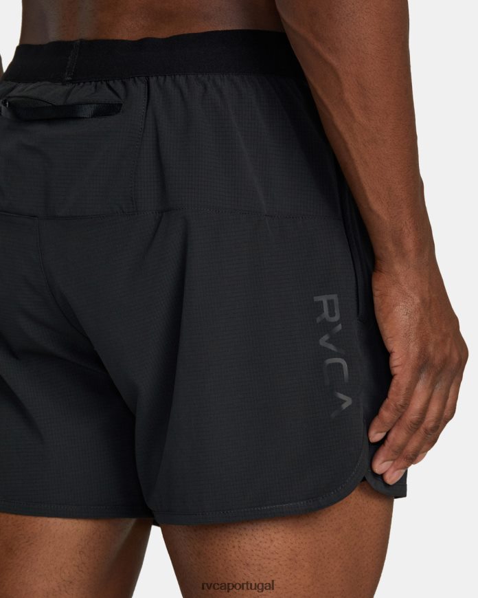 roupas RVCA homens shorts runner 14 com cintura elástica preto N00F2H775