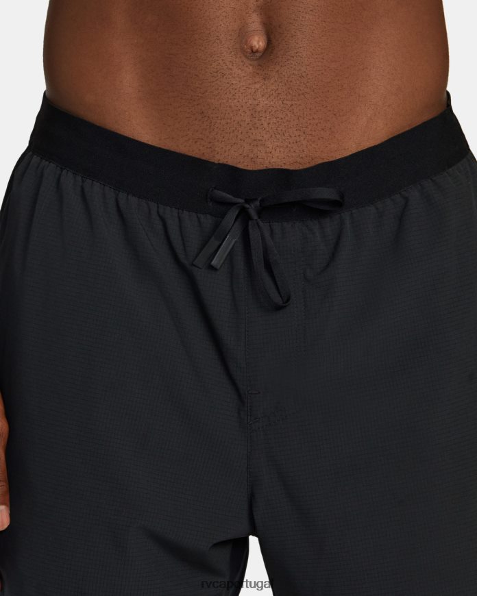 roupas RVCA homens shorts runner 14 com cintura elástica preto N00F2H775