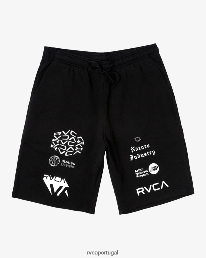 roupas RVCA homens va sport 19 shorts esportivos Preto branco N00F2H264