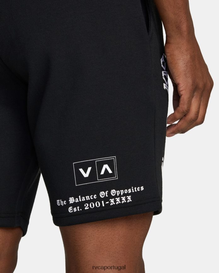 roupas RVCA homens va sport 19 shorts esportivos Preto branco N00F2H264