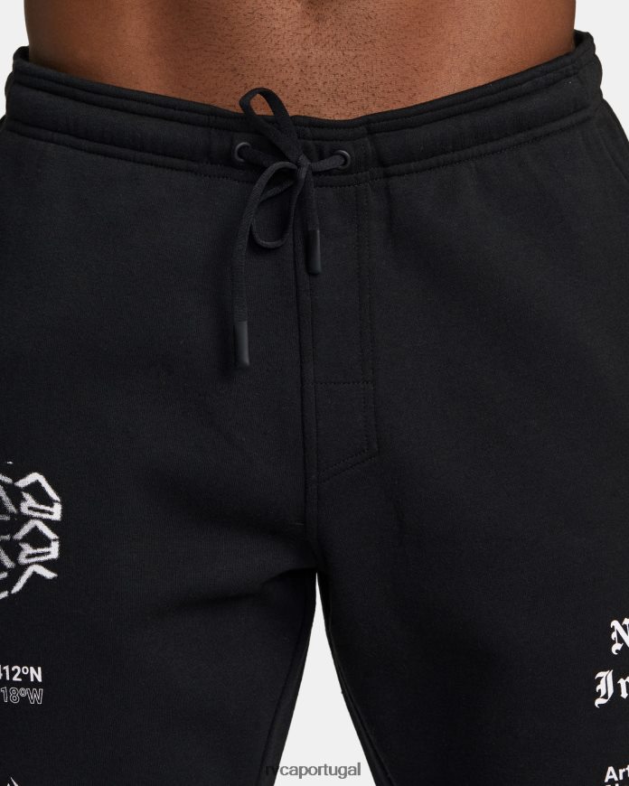 roupas RVCA homens va sport 19 shorts esportivos Preto branco N00F2H264