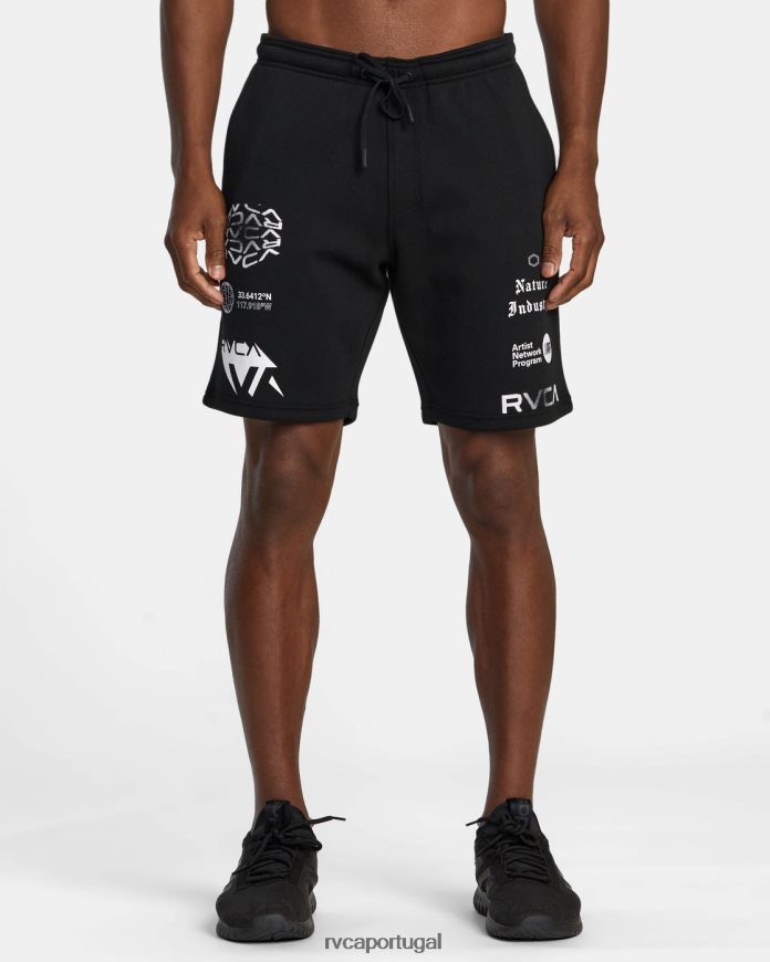 roupas RVCA homens va sport 19 shorts esportivos Preto branco N00F2H264