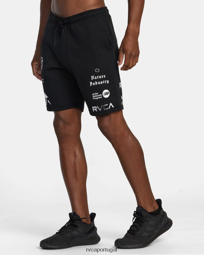 roupas RVCA homens va sport 19 shorts esportivos Preto branco N00F2H264