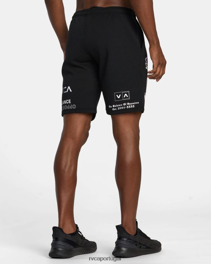 roupas RVCA homens va sport 19 shorts esportivos Preto branco N00F2H264