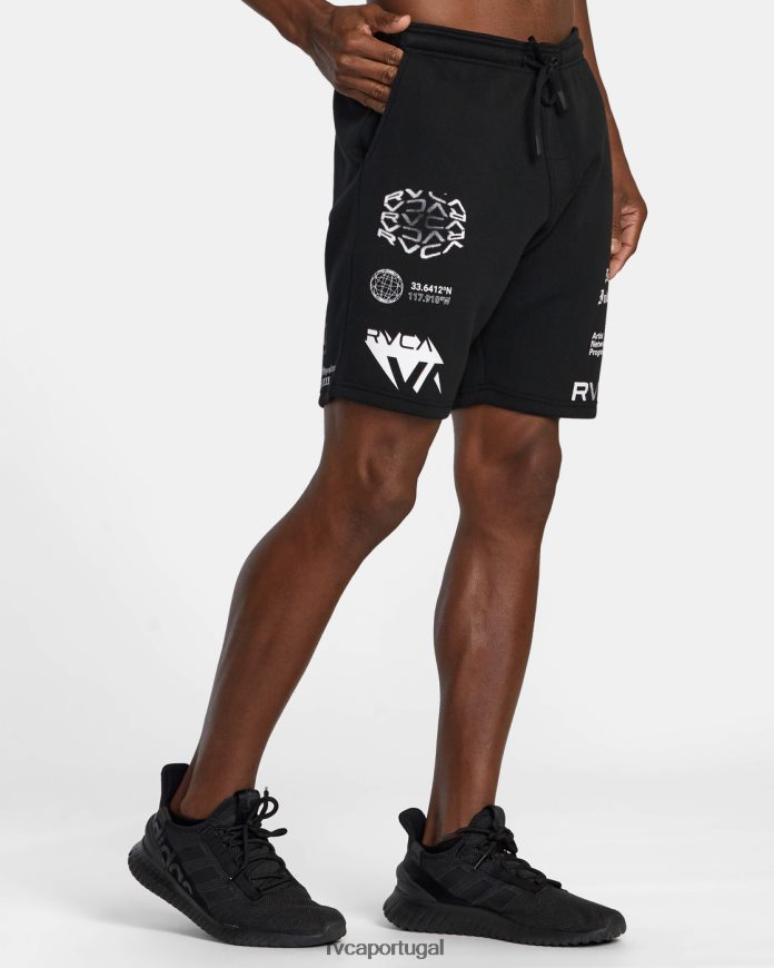 roupas RVCA homens va sport 19 shorts esportivos Preto branco N00F2H264