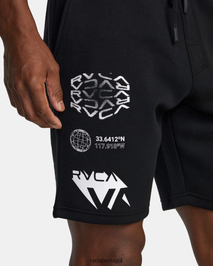 roupas RVCA homens va sport 19 shorts esportivos Preto branco N00F2H264