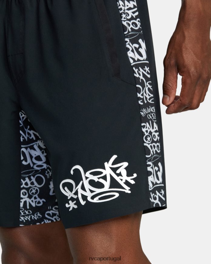 roupas RVCA homens yogger plus shorts de treinamento técnico preto N00F2H509