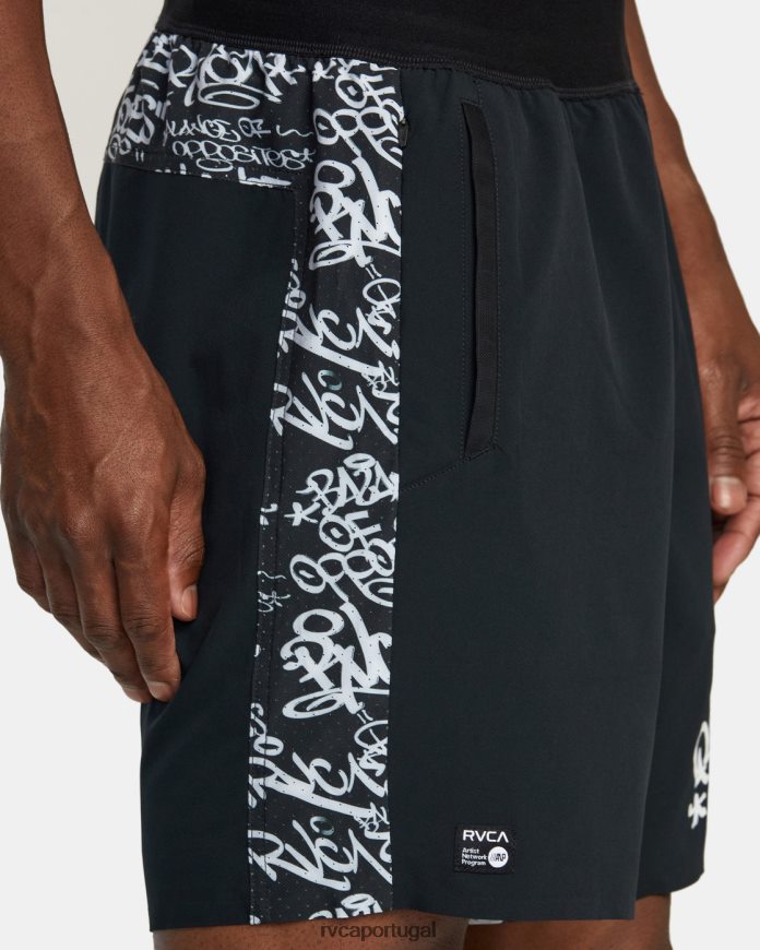 roupas RVCA homens yogger plus shorts de treinamento técnico preto N00F2H509