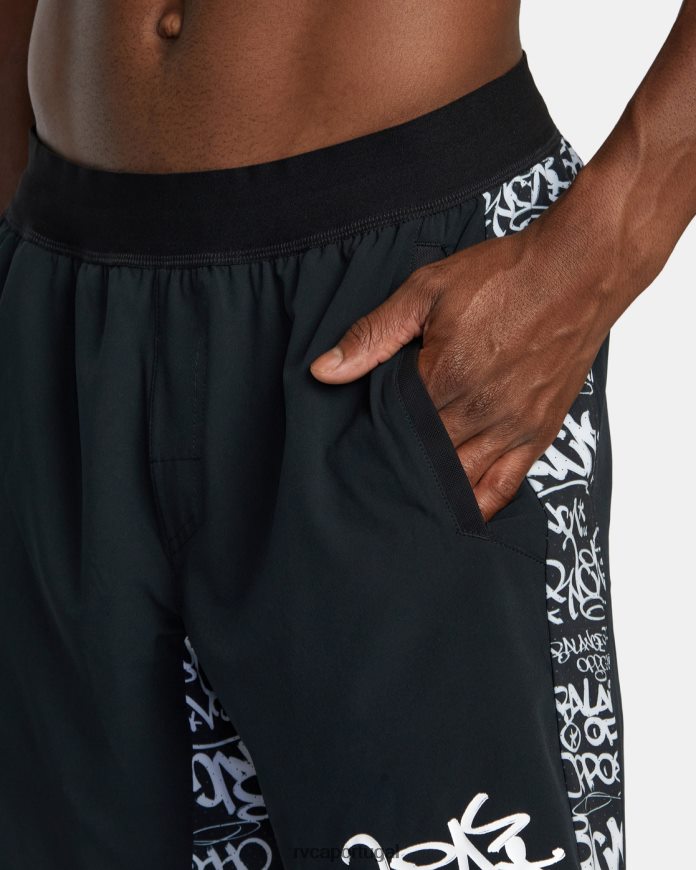 roupas RVCA homens yogger plus shorts de treinamento técnico preto N00F2H509