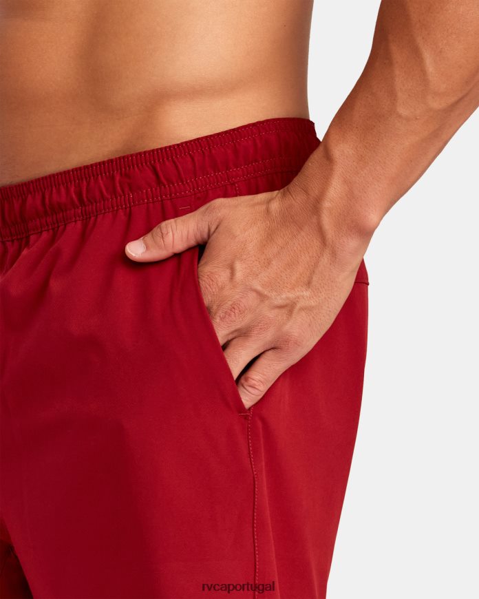 roupas RVCA homens yogger train shorts de treino com cintura elástica 2 em 1 17 cardeal N00F2H220