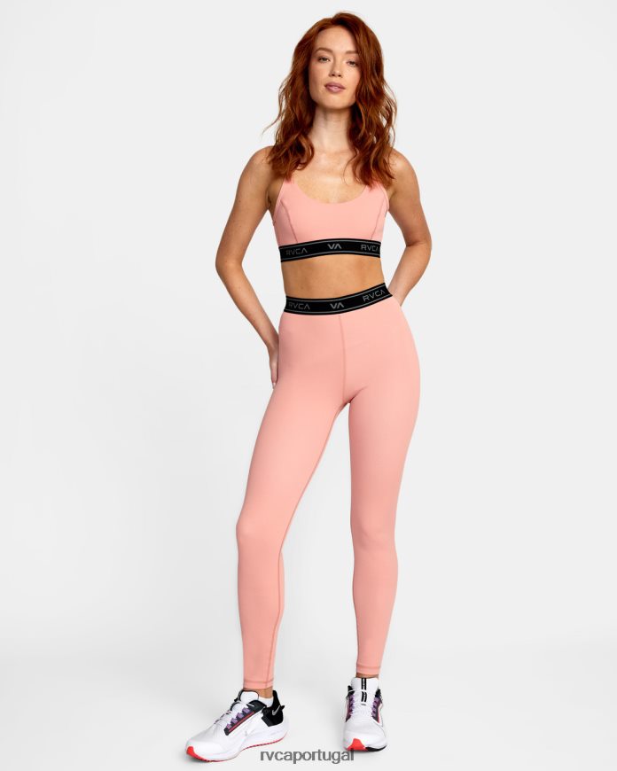 roupas RVCA mulheres leggings de treino básico rosa N00F2H1595