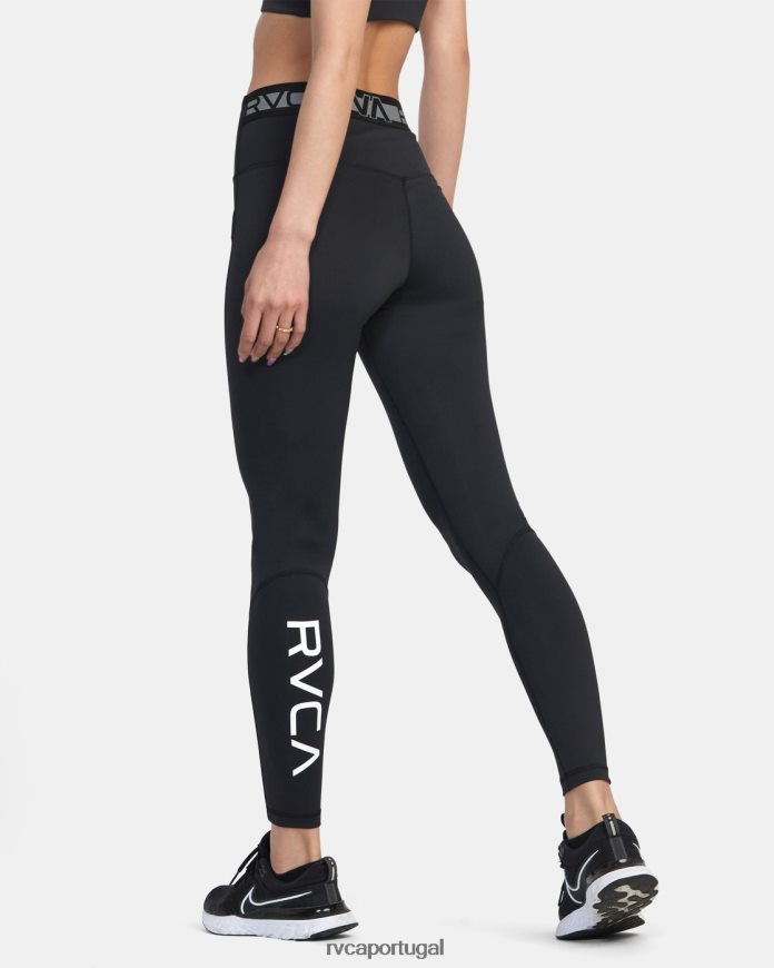 roupas RVCA mulheres meia-calça esportiva va preto N00F2H1283