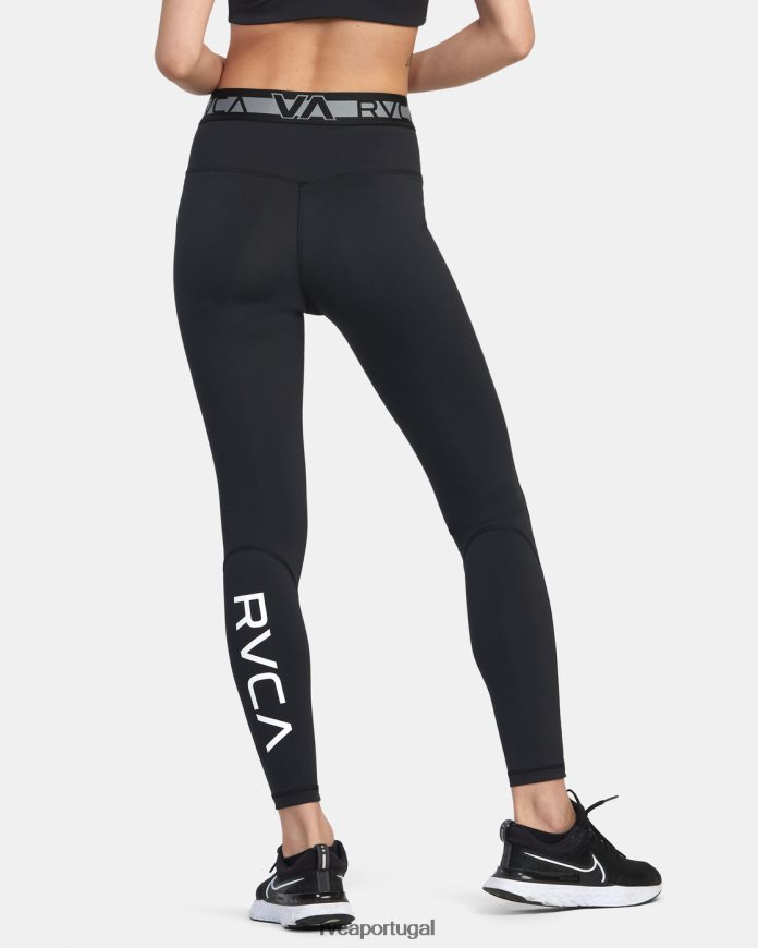 roupas RVCA mulheres meia-calça esportiva va preto N00F2H1283