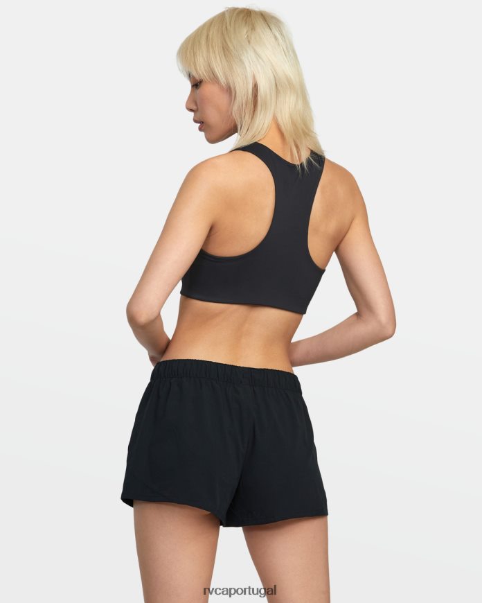 roupas RVCA mulheres shorts esportivos yogger de cintura baixa essencial va preto N00F2H1311