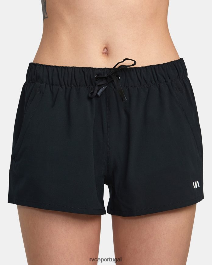 roupas RVCA mulheres shorts esportivos yogger de cintura baixa essencial va preto N00F2H1311
