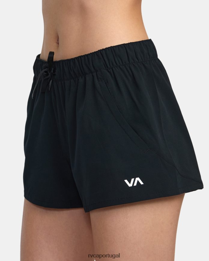 roupas RVCA mulheres shorts esportivos yogger de cintura baixa essencial va preto N00F2H1311