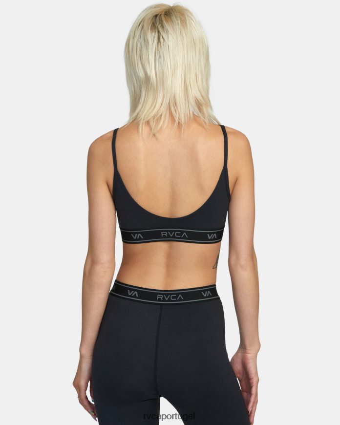 roupas RVCA mulheres sutiã esportivo básico preto N00F2H1084